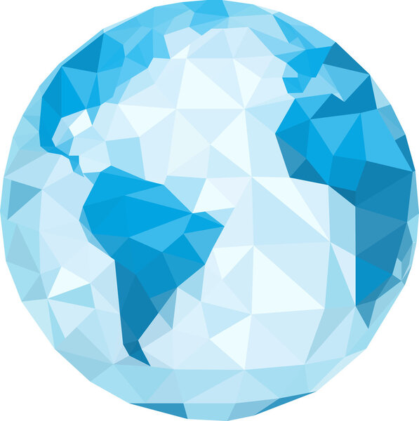 Polygonal globe. Vector illustration