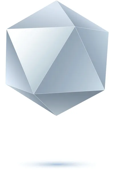 Icosaedro a escala de grises para diseño gráfico — Vector de stock