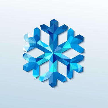 Polygonal christmas snowflake. Vector illustration clipart