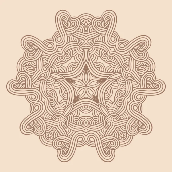 Contemporary doily round lace floral pattern — Stock Vector