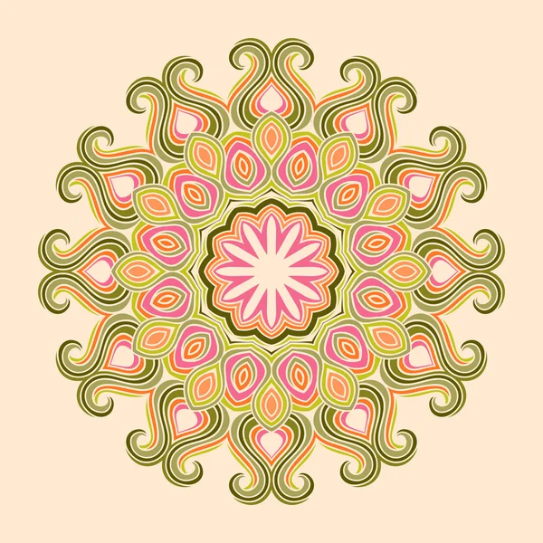 Tapete contemporáneo redondo patrón floral de encaje — Vector de stock