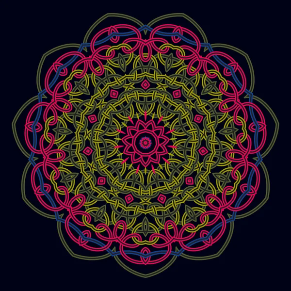Tapete contemporáneo redondo patrón floral de encaje — Vector de stock