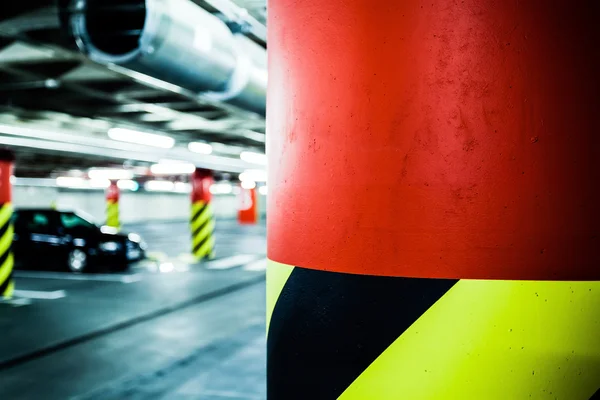 Parking garage in basement, underground interior — Stock Photo, Image