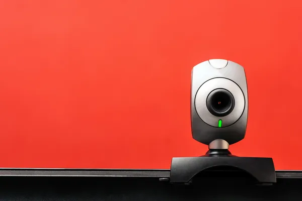 Internet camera on laptop computer — Stock Photo, Image