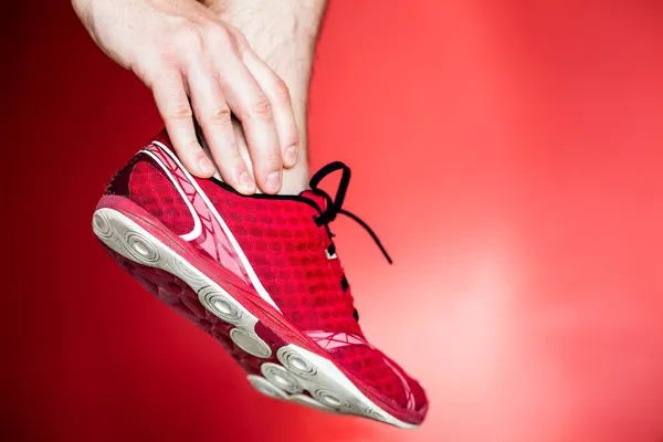 Running injury, leg and ankle pain — Stock Photo, Image