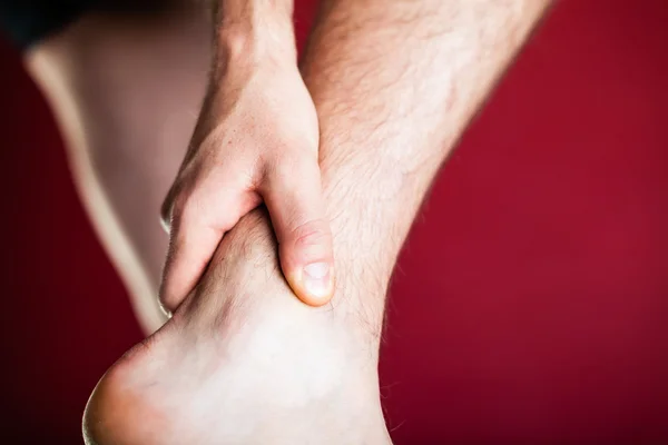 Running physical injury, leg pain — Stock Image Running physical injury, leg pain Royalty Free Stock Photos