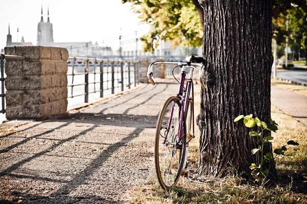 Bicicleta de estrada na rua da cidade — Fotografia de Stock