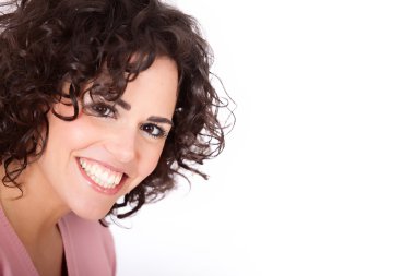 yakın çekim taze ve güzel bir genç kadının portresi