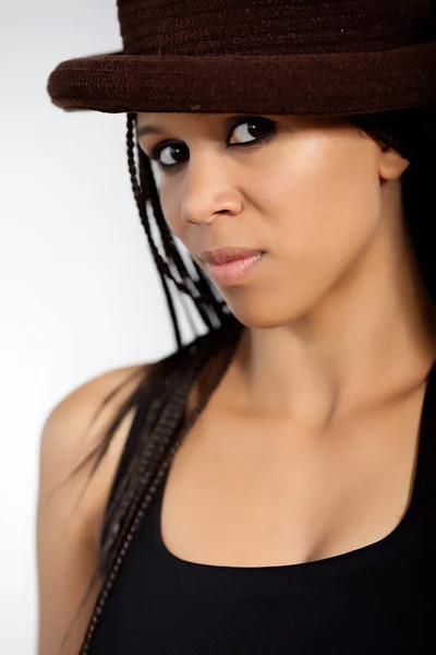 African American fashion model with afro hairstyle — Stock Photo, Image