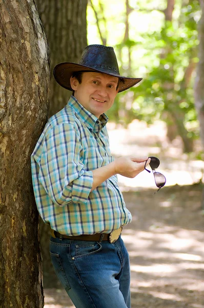 Mann mit Cowboyhut — Stockfoto