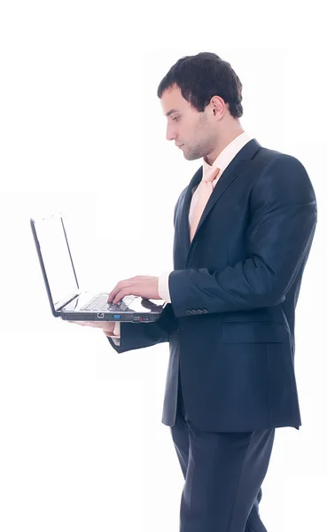 白い背景の上の若いビジネスマン — ストック写真