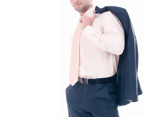 Giovane uomo d'affari su sfondo bianco — Foto Stock