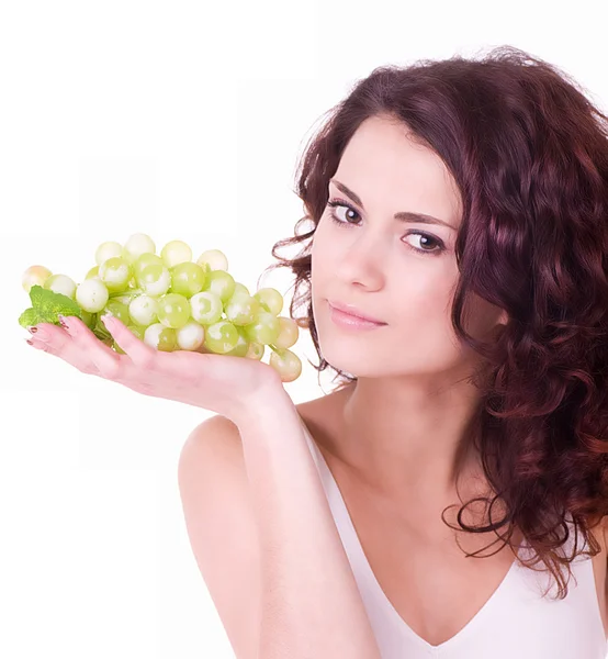 Menina com uvas — Fotografia de Stock