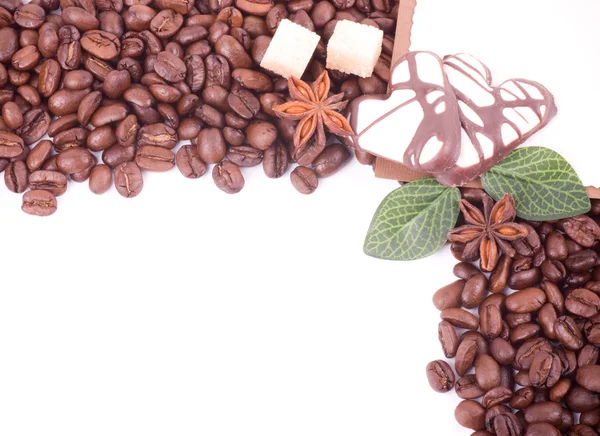 Kaffeebohnen als Hintergrundtextur — Stockfoto