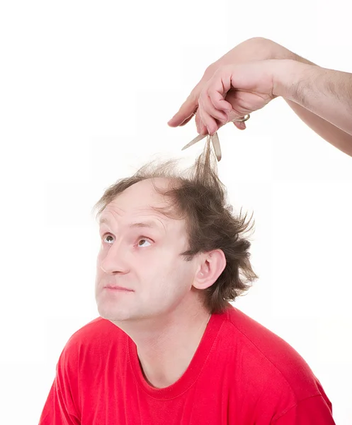 Man bij de kapper — Stockfoto