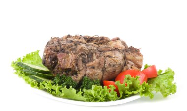 sebzeler lezzetli soğuk haşlanmış domuz eti