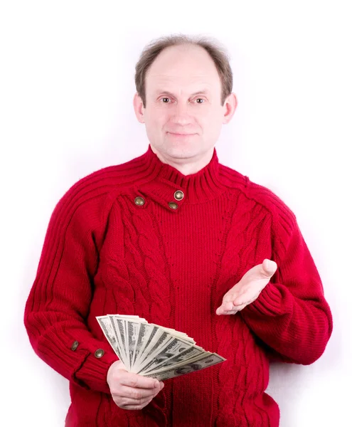 Man met geld — Stockfoto