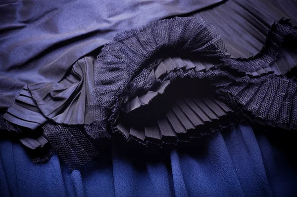 Tecido azul com ornamento — Fotografia de Stock