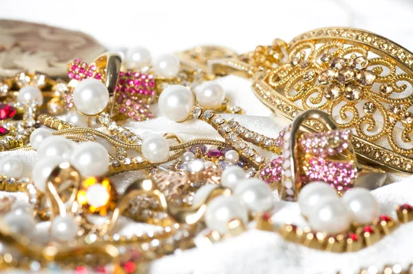 Large collection of gold jewellery — Stock Photo, Image