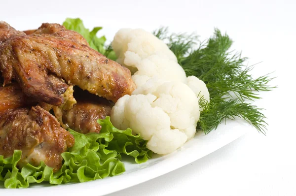 Fried Chicken wings with sweet and sour sauce — Stock Photo, Image