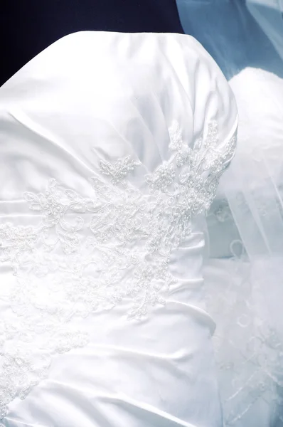 Dettaglio dell'abito da sposa (macro ) — Foto Stock