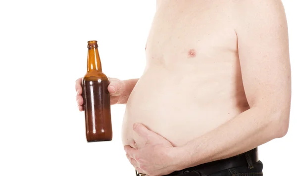 Un homme avec une bière — Photo