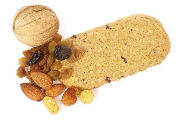 Leckere Nüsse und Müsliriegel. gesunde Ernährung — Stockfoto