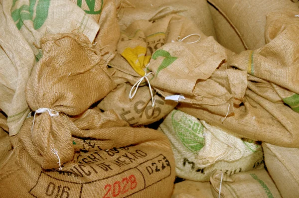 Pile of cargo sacks — Stock Photo, Image