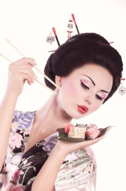 Suşi Japon kadınla
