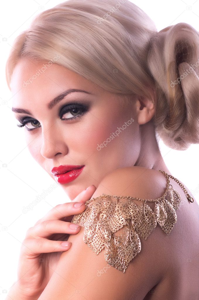 Woman with jewelry necklace