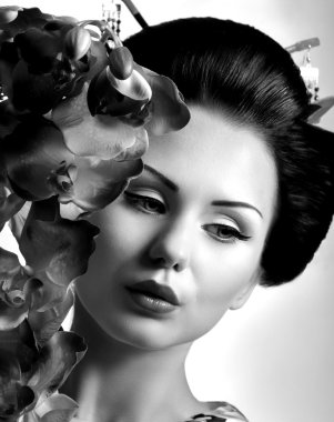 geyşa kadın çiçekler