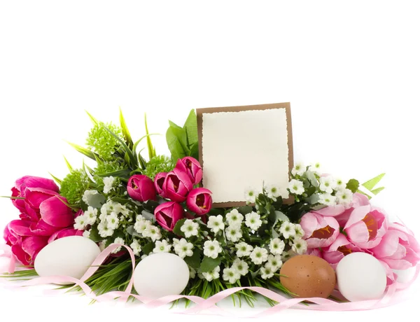 Påskägg med blommor — Stockfoto