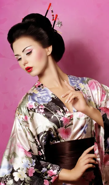 Japansk geisha kvinde - Stock-foto