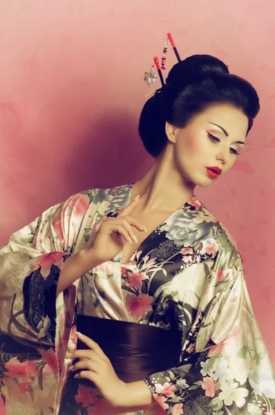 Жінка японської гейші — стокове фото