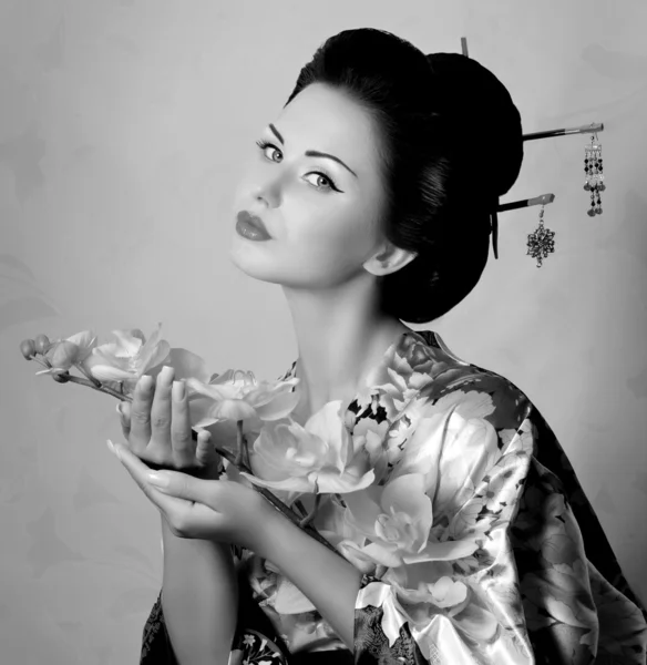 Giapponese geisha donna — Foto Stock