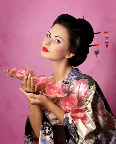 Japanska geisha kvinna — Stockfoto