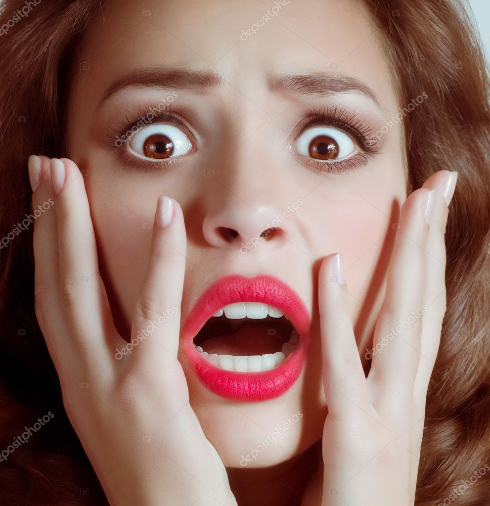 Face Scared Woman Stock Photo 12123496