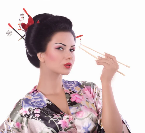 Japanska geisha kvinna — Stockfoto