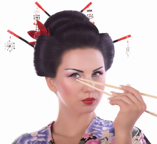 Mujer geisha japonesa —  Fotos de Stock