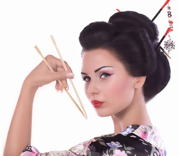 Japanska geisha kvinna — Stockfoto