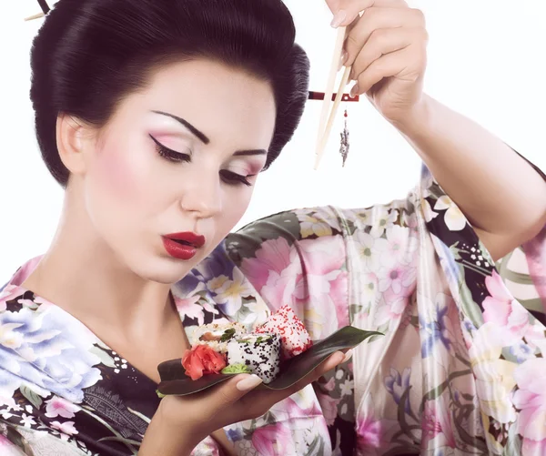 Japanska geisha kvinna — Stockfoto