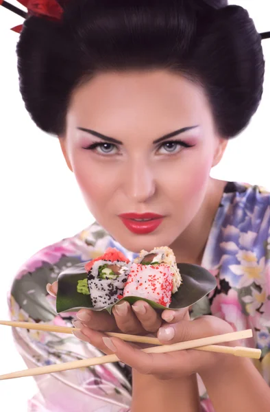 Giapponese geisha donna — Foto Stock