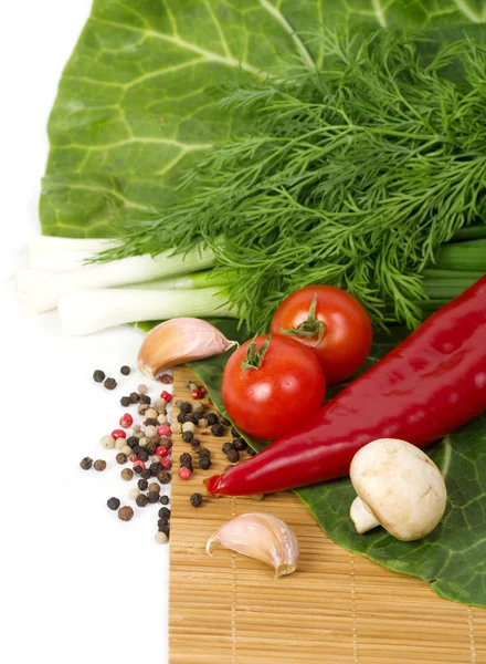 Vegetables and spices — Stock Photo, Image