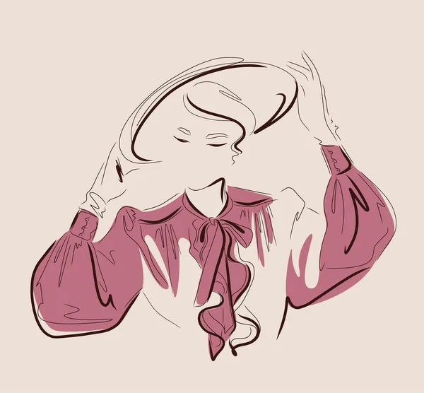 Шаблон Дизайну Логотипу Моделі Жіночої Моди Фрілансерський Ескіз — стокове фото