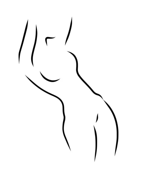 Wzór Logo Modelki Kobiety Szkic Ręczny — Zdjęcie stockowe