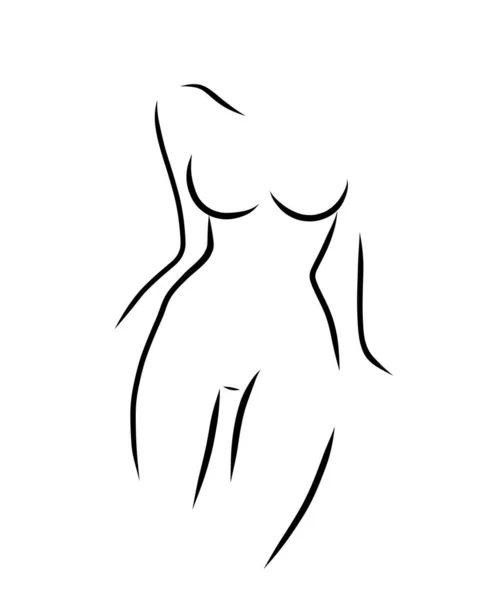Plantilla Diseño Logotipo Modelo Mujer Boceto Vector Freehand — Vector de stock