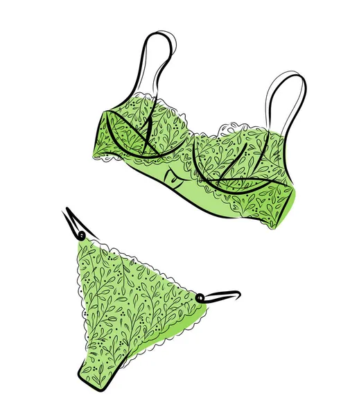 Lenjerie Moda Feminina Sexy Lacy Lenjerie Element Vector — Vector de stoc