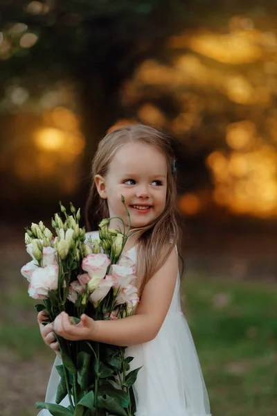 Närbild Porträtt Liten Flicka Vete Sommarfält Glad Barndomsidé Äventyr Resor — Stockfoto