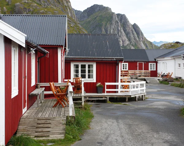 Trähus på Lofotens skärgård — Stockfoto