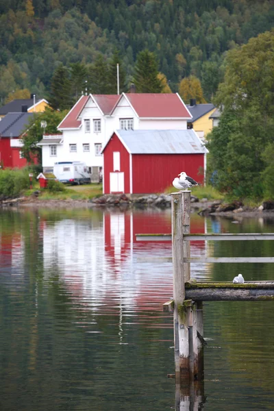 Casa de madeira no arquipélago de Lofoten — Fotografia de Stock